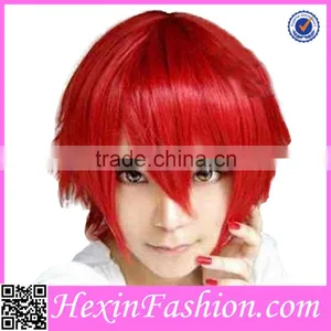 Cheap Red Short Straight Cosplay Synthetic Wig thumbnail-1