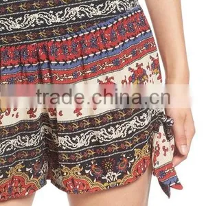 Bohemain Hippie Printed Shorts African Vintage Women Plus Size Shorts thumbnail-2