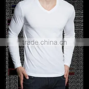 LONG SLEEVE V NECK TSHIRT WHITE LTS0013 thumbnail-1