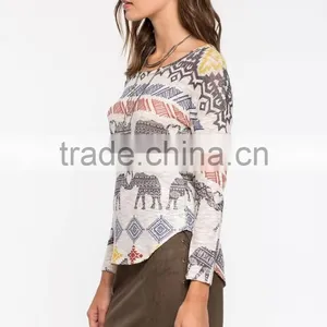 Ladies Elephant Parade Long Sleeve Fashion t Shirt Low Price thumbnail-3