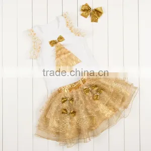 Garments Factory Christmas Newborn Baby Cotton Long Sleeve Fluffy Petti Tutu Dress Latest Boutique Dresses For Kids thumbnail-5