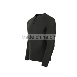 Custom Huntsman Henley Men 100% Merino Wool Jersey Base Layer Long Sleeve Midweight Top Outdoor Sports Athletic TAD Style Clothe thumbnail-2