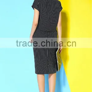 Stripe Fitted Ladies Suit Design Dress Women Wear thumbnail-4