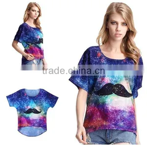 2015 New Design Galaxy Sublimation Printing t Shirt for Ladies thumbnail-1