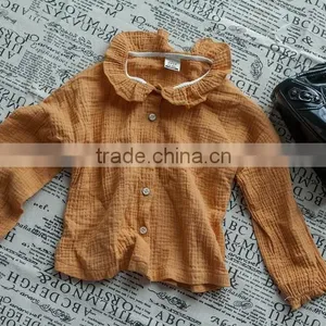1-6 Years 2017 New Wholesale Autumn Cotton Full Sleeves Solid Color Girls Blouses thumbnail-3