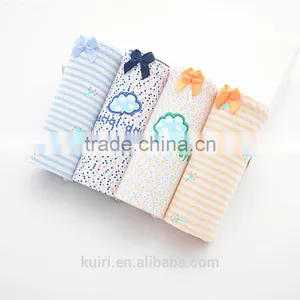 Young Girls Mid Waist Sexy Buttocks Cute Underwear Students Cotton Cartoon Briefs Pants thumbnail-4