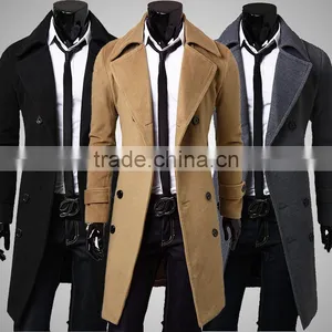 2016 Factory of Men's Long Style Woolen Coat Man Wool Blend Coat Men Wool Overcoat thumbnail-1