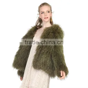 Myfur Luxury Khaki Green Hot Sale Real Raccoon Fur Jackets thumbnail-1
