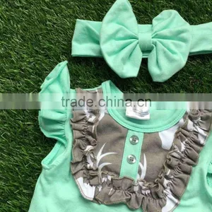 Girls Summer Outfits Baby Girls Boutique Clothing Girls Reindeer Outfits Bib Top Grey Ruffle Shorts With Matching Headband thumbnail-5
