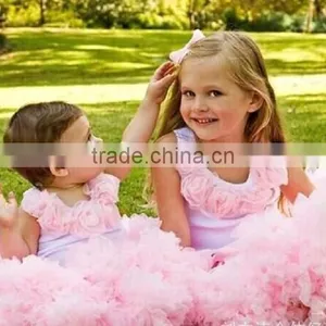 Super Fluffy White With Red Blue Nylon With Satin 2 Layers Factory Direct Kids Parth Birthday Pettiskirt Tutu thumbnail-1