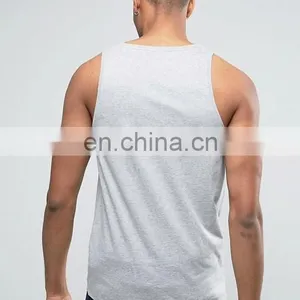 Gym Trainning Custom 95% Cotton 5% Spandex White Formal Mens Stringer Tank Top Men thumbnail-3