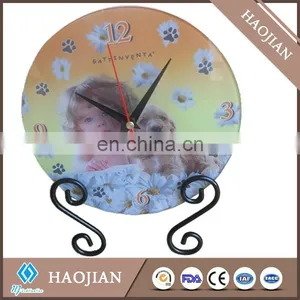 Sublimation Tempered Smooth Surface Glass Clock With Hands and Mechanism thumbnail-1