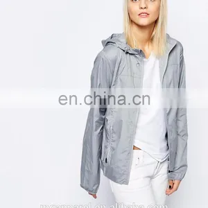 Wholesale Fashion Cheap Plain Windbreaker Jacket for Women 2016 thumbnail-2