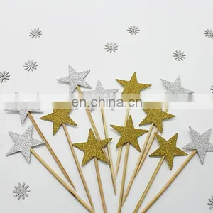 Colorful Stars Cupcake Topper Birthday Party Wedding Cake Decorations thumbnail-3