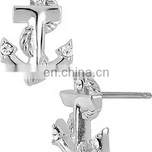 Silver Plated Stud Earrings Nautical Jewelry Wholesale LDE3078 thumbnail-1
