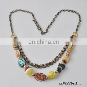 Latest Irregularity Or Multi Color Bead 3 Roll Chain Hematite Necklace Jewelry thumbnail-3