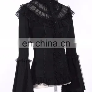 Gothic Flared Long Sleeve Shirt With Flared Sleeves thumbnail-2