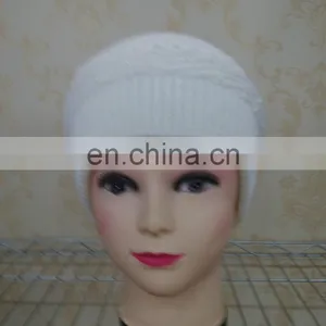 Real Wool Knitted With Raccoon Fur Pompom Beanie Hat Pretty Wool Knitted Raccoon Fur Ball Hat thumbnail-3