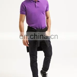 Fashion Men Gray Plain Slim Fit Polo Shirts Custom Embroidery thumbnail-2