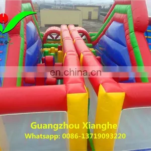 Stock and Promotion Inflatable Obstacle Challeage Bouncy Castles Inflatable 14X10X5m thumbnail-2