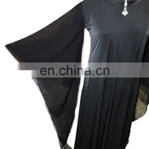 Plain Burqa 2017 / Latest Designer Dubai Abaya / Women Ethnic Wear Burkha / Plain Lycra Stretchable Burkha (dubai Abaya 2017) thumbnail-3