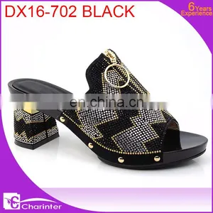 Wholesale Italian Ladies Shoes Ladies High Heel Shoes Ladies Slipper With Stones thumbnail-2