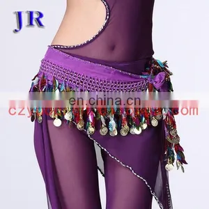 Chiffon Sequins Tassel Belly Dance Waist Hip Scarf Y-2016# thumbnail-4