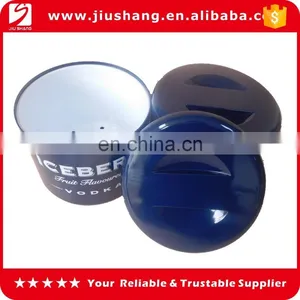 Double Wall Plastic Beer Ice Bucket Cooler With Ronud Cover thumbnail-1