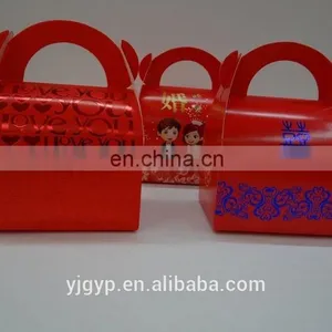 Factory Directly !Promotional Customized Lovely Red Paper Box With Gold Stamp thumbnail-3
