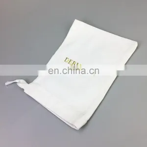 Custom Gold Logo Drawstring Pouch Bags Dust Bag With Two Strings thumbnail-2