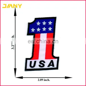 Custom Number 1 USA Vintage Flag and Stars Embroidery Patch thumbnail-2