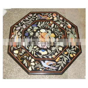 Italian Marble Coffee Table With Inlaid Top thumbnail-1