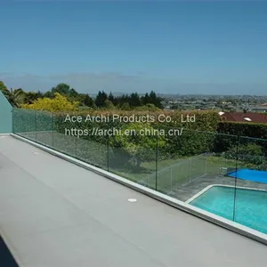 Balcony Aluminum U Base Channel Tempered Glass Deck Balustrade Aluminum Railing thumbnail-2
