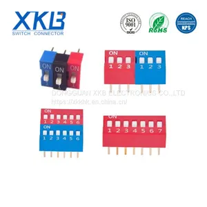 China XKB Brand 2.54mm Space Pin(1-12) Vertical In-line Type DIP Switch thumbnail-1