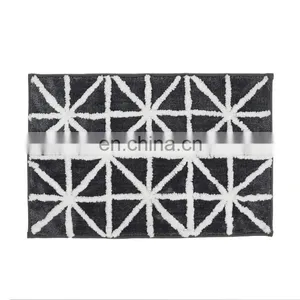 Best Selling New Design Customized Printed Plaid ECO-Friendly Microfiber Non-Slip Anti Bathroom Door Mat Rug Sets thumbnail-1