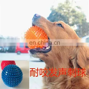 3 Sizes Bouncing Ball Teeth Cleaning Tpr Throwing Spiky Dog Toy thumbnail-2
