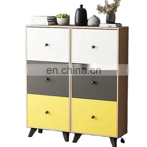 Modern Simple Color Wooden Home Shoe Cabinet Rack thumbnail-5