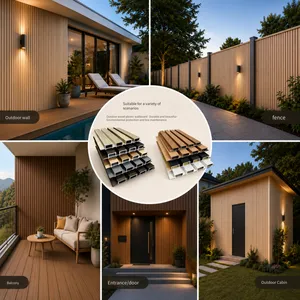 Factory Wholesale Outdoor Wood-plastic Wall Panels, Embossed Wood-plastic Wall Panels, Waterproof and Anti-corrosion Wall Panels for Courtyards and Terraces thumbnail-4