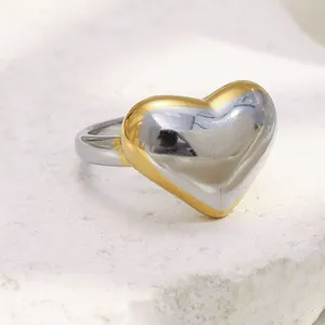 Gold Plated Stainless Steel Ring - 18K, 5mm Width, Nickel Free, 50pcs Minimum Order thumbnail-1