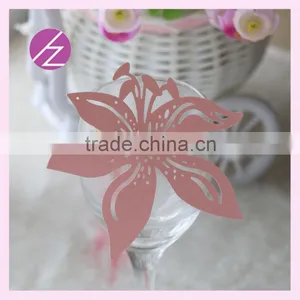 2016 New Design Paper Mandarin Duck Table Wedding Decoration Laser Out Place Card for Wine Glass JK-70 thumbnail-2