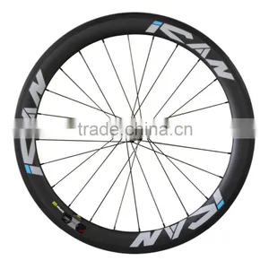 Toray Full Carbon 56mm Road Bicycle Carbon Wheels,carbon Bike Wheels Clincher Novatec Sapim CX-Ray Spokes 27mm Width 56C thumbnail-2