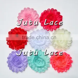 Popular Hair Accessories Fancy High Quality Hair Decorate Flower, Big Shabby Lace Flower Triming thumbnail-3