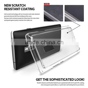 Keno All New Dust Free Cap Crystal Clear Shock Absorption TPU Bumper Drop Protective Hard Back Case for OnePlus Two thumbnail-2