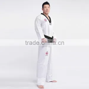 V Neck White Taekwondo Uniform WTF thumbnail-3