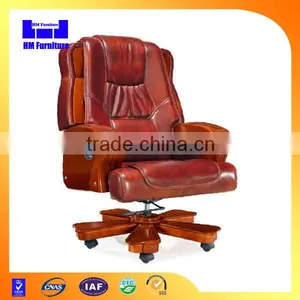 2015 Arrival Leather Antique Wooden Chair Swivel thumbnail-1