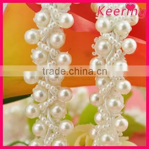 2015 Newest Fancy Pearl and Bead Braided Trim for Wedding WTP-1207 thumbnail-1