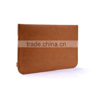 Factory Whole Sale Brown PU Leather 14 Inch Laptop Sleeve thumbnail-2