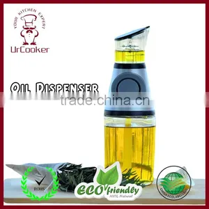 Press and Measure Olive Oil Glass Bottle- Salad Dressing Dispenser Infuser - Vinegar Pourer thumbnail-1