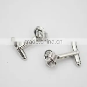 Factory Supply Top Quality Cheap Copper Metal Silk Knot Cufflinks thumbnail-3