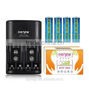 2016 HOT!!! RENEW S2 4Bay Quick Smart AA AAA Battery Charger With 4pcs 2800mAh Ready-to-use AA Ni-MH Rechargeable Batteries thumbnail-2